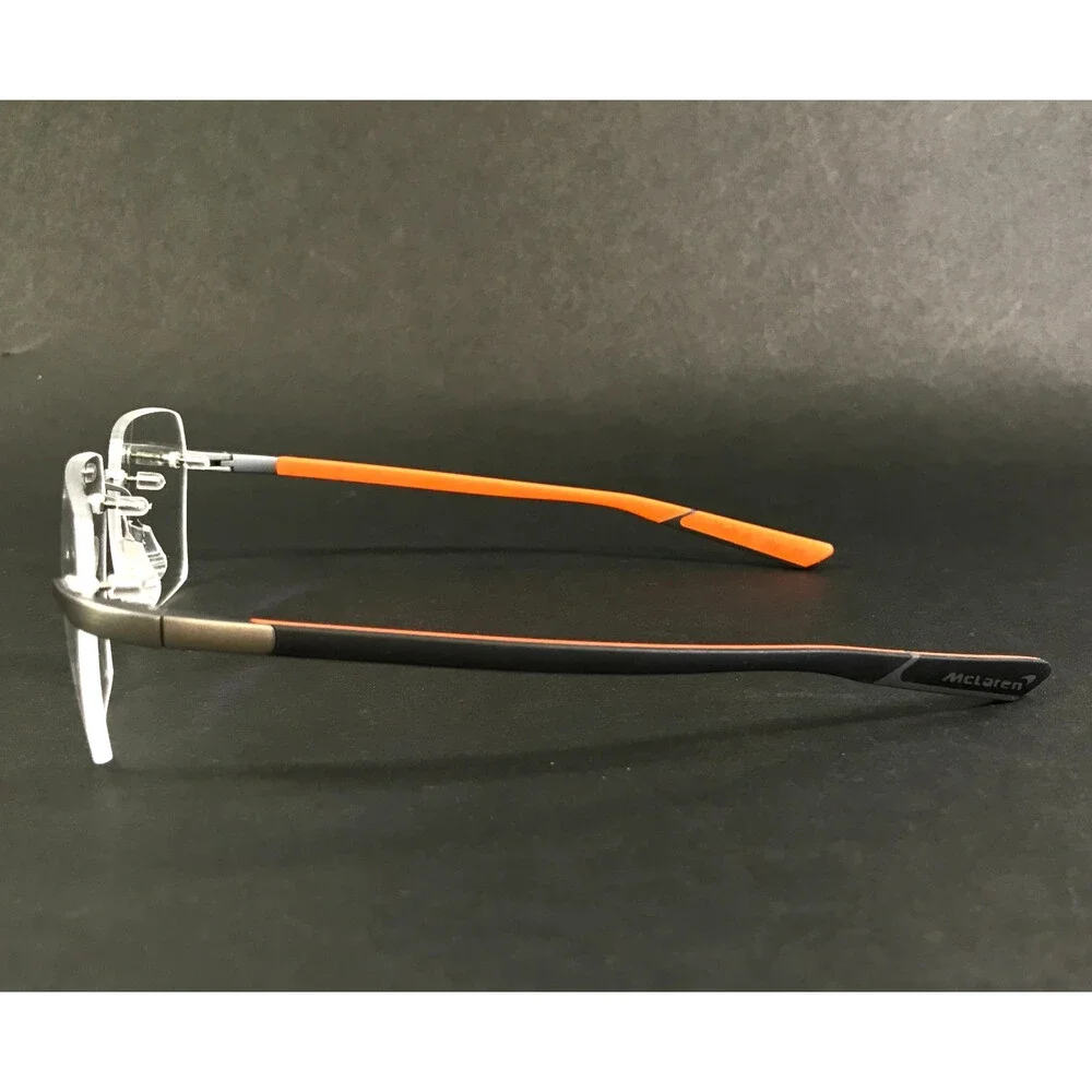McLaren Eyeglasses Frames ML MS-85O02 C03 Black Orange Gray Square 54-17-145